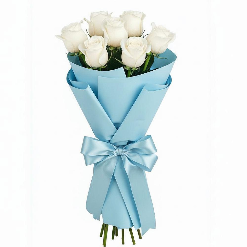 Букет 7 белых роз Проуд в Рождествено