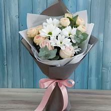 Букет цветов из:  Хризантемы и Розы #REPLACE_PRED# Рождествено