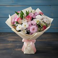 Букет цветов из:  Хризантемы, Альстромерии и Розы в Рождествено