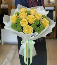 Букет цветов из:  Хризантемы и Розы #REPLACE_PRED# Рождествено