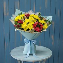 Букет цветов из:  Альстромерии и Хризантемы в Рождествено