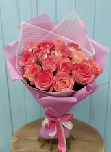 Букет 15 Розовых роз Равель в Рождествено